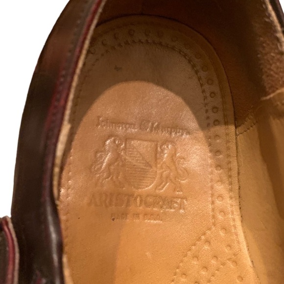 Johnston & Murphy Aristocrat Mens Burgundy Oxfords Size 9.5 with Side Buckle main image 11